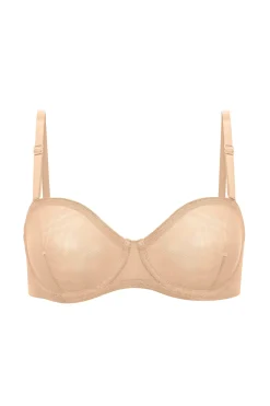 Oh Polly Lounge & Intimates | Bride To Be^Soft Mesh Strapless Bra in Beige