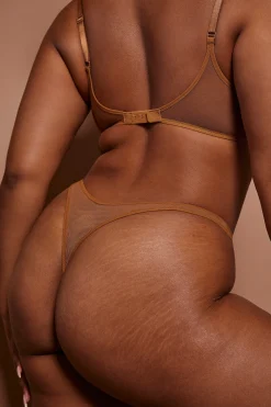 Oh Polly Lounge & Intimates | Bride To Be^Soft Mesh Thong in Almond