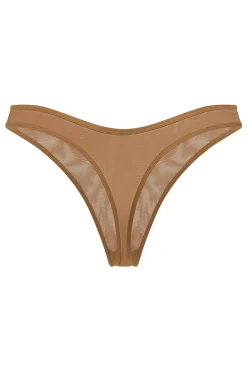 Oh Polly Lounge & Intimates | Bride To Be^Soft Mesh Thong in Almond