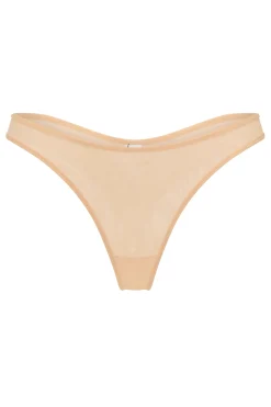 Oh Polly Lounge & Intimates | Bride To Be^Soft Mesh Thong in Beige