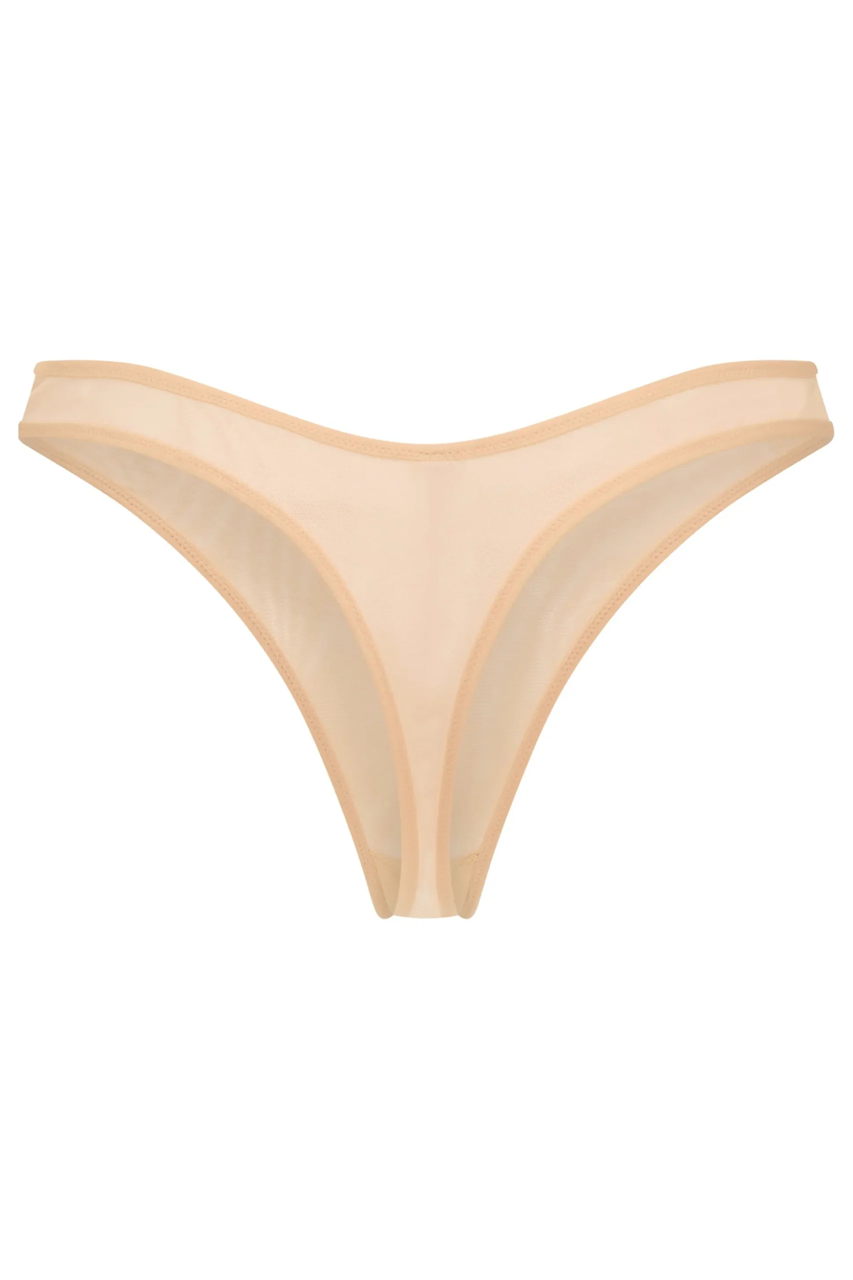 Oh Polly Lounge & Intimates | Bride To Be^Soft Mesh Thong in Beige