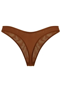 Oh Polly Lounge & Intimates | Bride To Be^Soft Mesh Thong in Chestnut