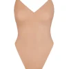 Oh Polly Lounge & Intimates | Bra Solutions^Soft Mesh V-Neck Bodysuit in Warm Peach WarmPeach