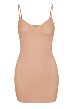 Oh Polly Lounge & Intimates | Bra Solutions^Soft Mesh V-Neck Mini Slip Dress in Warm Peach WarmPeach