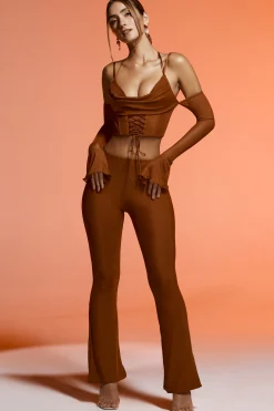 Oh Polly Women'S Clothing Sale - $65 And Under | Women'S Clothing Sale - $40 And Under^Split Flare Trousers in Brown