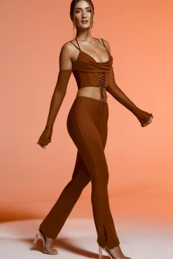 Oh Polly Women'S Clothing Sale - $65 And Under | Women'S Clothing Sale - $40 And Under^Split Flare Trousers in Brown