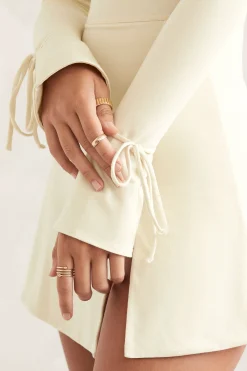 Oh Polly Bride To Be | Tencel™ Modal Dresses^Square Neck Long Sleeve Mini Dress in Ivory