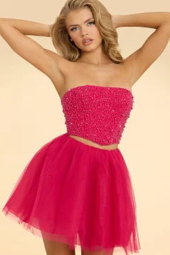 Oh Polly Women'S Clothing Sale - $65 And Under | Women'S Clothing Sale - $40 And Under^Strapless Corset Crop Top in Hot Pink HotPink