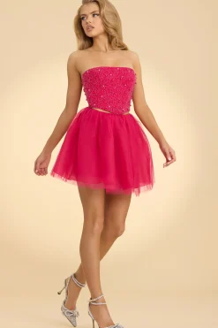 Oh Polly Women'S Clothing Sale - $65 And Under | Women'S Clothing Sale - $40 And Under^Strapless Corset Crop Top in Hot Pink HotPink