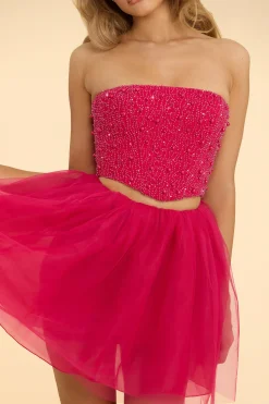 Oh Polly Women'S Clothing Sale - $65 And Under | Women'S Clothing Sale - $40 And Under^Strapless Corset Crop Top in Hot Pink HotPink