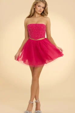 Oh Polly Women'S Clothing Sale - $65 And Under | Women'S Clothing Sale - $40 And Under^Strapless Corset Crop Top in Hot Pink HotPink