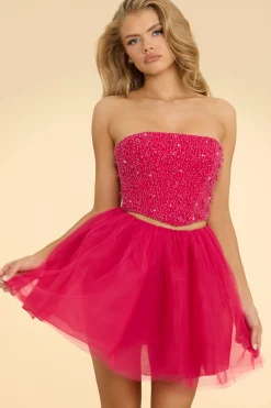 Oh Polly Women'S Clothing Sale - $65 And Under | Women'S Clothing Sale - $40 And Under^Strapless Corset Crop Top in Hot Pink HotPink