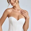 Oh Polly Women'S Clothing Sale - $65 And Under | Bride To Be^Strapless Lace-Up Satin Corset in Ivory