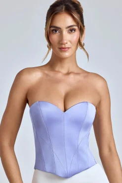 Oh Polly Women'S Clothing Sale - $65 And Under | Wedding Guest^Strapless Lace-Up Satin Corset in Blue Lavender BlueLavender