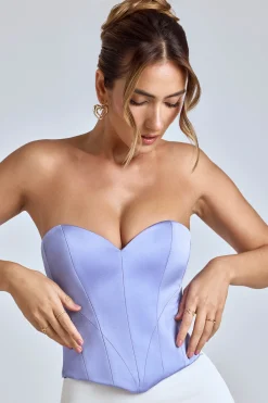 Oh Polly Women'S Clothing Sale - $65 And Under | Wedding Guest^Strapless Lace-Up Satin Corset in Blue Lavender BlueLavender