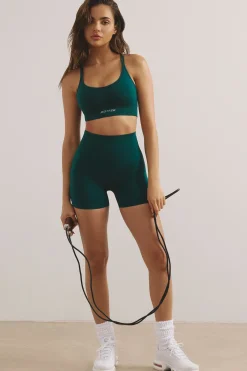 Oh Polly Matching Sets | Sports Bras^Strappy Define Luxe Sports Bra in Jade Green JadeGreen