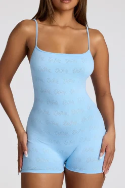 Oh Polly Women'S Clothing Sale - $65 And Under | Women'S Clothing Sale - $40 And Under^Strappy Low Back Pointelle Romper in Baby Blue BabyBlue