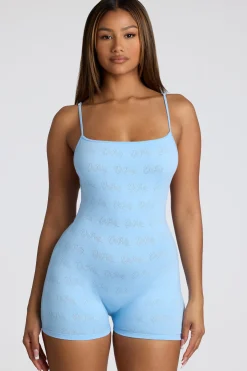 Oh Polly Women'S Clothing Sale - $65 And Under | Women'S Clothing Sale - $40 And Under^Strappy Low Back Pointelle Romper in Baby Blue BabyBlue