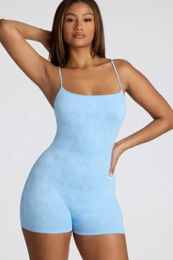 Oh Polly Women'S Clothing Sale - $65 And Under | Women'S Clothing Sale - $40 And Under^Strappy Low Back Pointelle Romper in Baby Blue BabyBlue