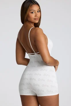 Oh Polly Women'S Clothing Sale - $65 And Under | Women'S Clothing Sale - $40 And Under^Strappy Low Back Pointelle Romper in White