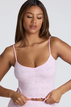 Oh Polly Lounge & Intimates | Co-Ords^Strappy Ruched Pointelle Crop Top in Baby Pink BabyPink