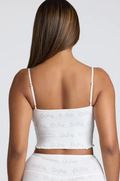 Oh Polly Women'S Clothing Sale - $65 And Under | Women'S Clothing Sale - $40 And Under^Strappy Ruched Pointelle Crop Top in White