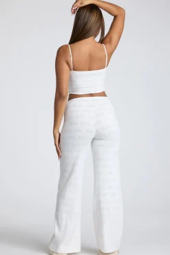 Oh Polly Women'S Clothing Sale - $65 And Under | Women'S Clothing Sale - $40 And Under^Strappy Ruched Pointelle Crop Top in White