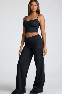 Oh Polly Women'S Clothing Sale - $65 And Under | Women'S Clothing Sale - $40 And Under^Strappy Ruched Pointelle Crop Top in Black