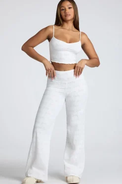 Oh Polly Women'S Clothing Sale - $65 And Under | Women'S Clothing Sale - $40 And Under^Strappy Ruched Pointelle Crop Top in White