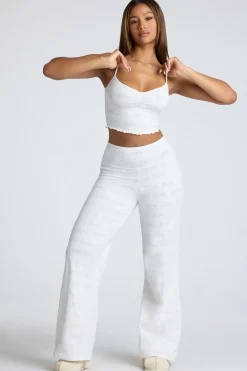 Oh Polly Women'S Clothing Sale - $65 And Under | Women'S Clothing Sale - $40 And Under^Strappy Ruched Pointelle Crop Top in White