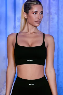 Oh Polly Sports Bras^Strappy Sports Bra in Black