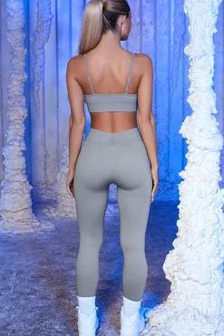 Oh Polly Sports Bras^Strappy Sports Bra in Grey