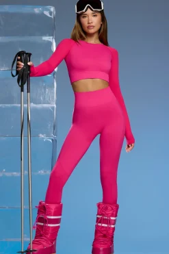 Oh Polly Leggings^Super Sculpt Base Layer Leggings in Fuchsia Pink FuchsiaPink