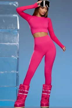 Oh Polly Leggings^Super Sculpt Base Layer Leggings in Fuchsia Pink FuchsiaPink