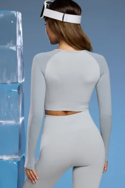 Oh Polly Tops^Super Sculpt Base Layer Top in Light Grey LightGrey