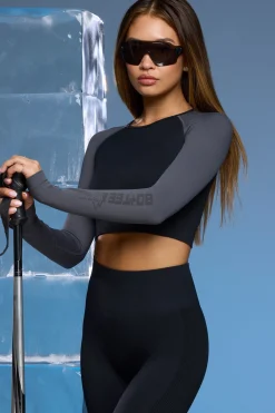 Oh Polly Tops^Super Sculpt Base Layer Top in Black