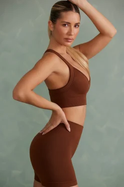 Oh Polly Matching Sets | Sports Bras^Super Sculpt Cross Back Sports Bra in Copper Brown CopperBrown
