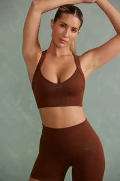 Oh Polly Matching Sets | Sports Bras^Super Sculpt Cross Back Sports Bra in Copper Brown CopperBrown