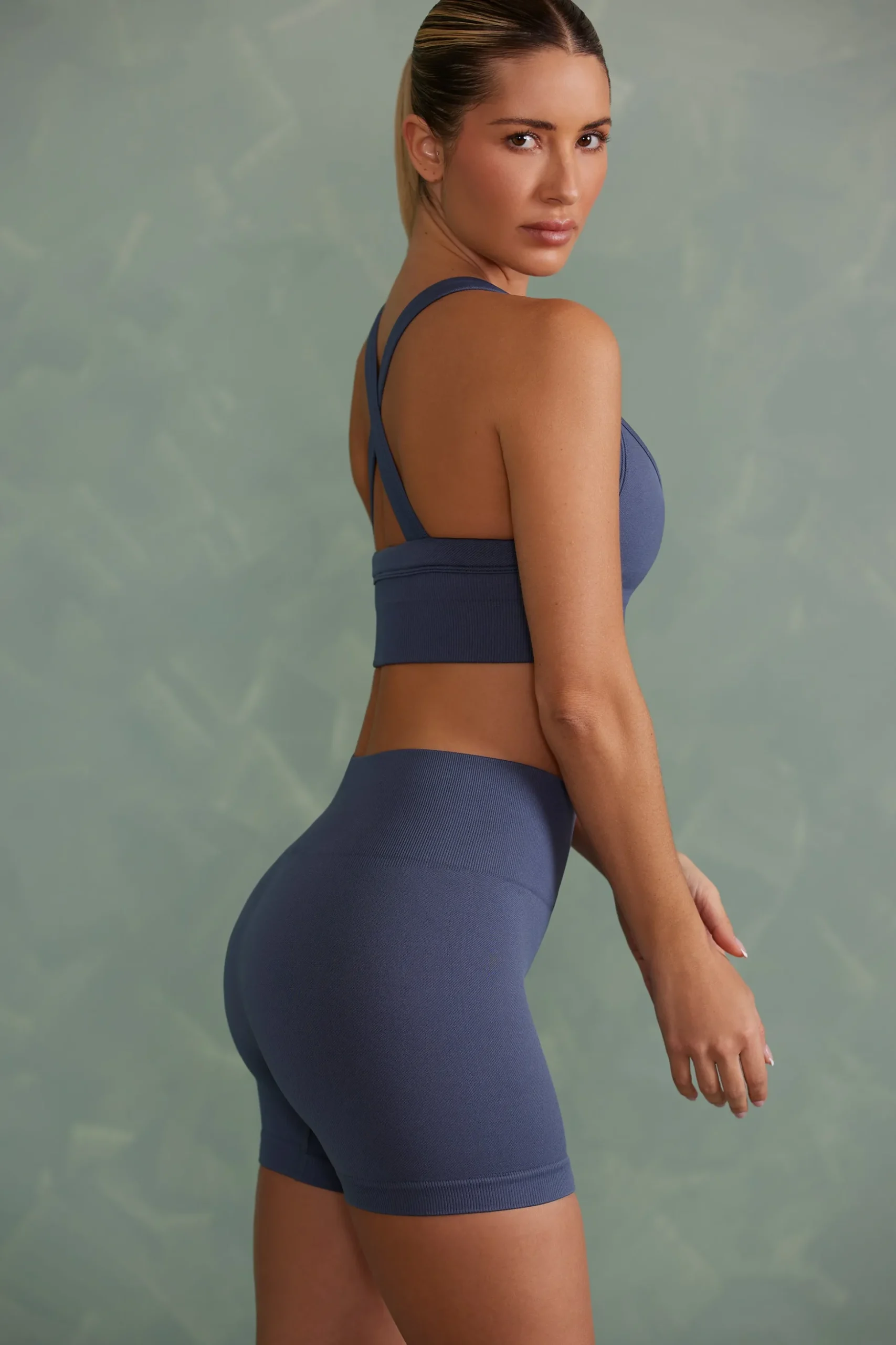 Oh Polly Matching Sets | Shorts^Super Sculpt Mini Shorts in Steel Blue SteelBlue