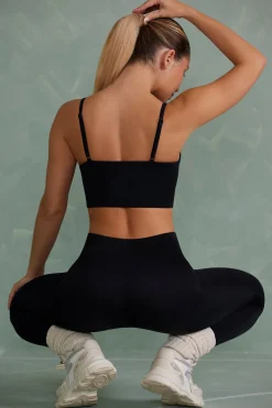 Oh Polly Matching Sets | Sports Bras^Super Sculpt Scoop Neck Sports Bra in Onyx Black OnyxBlack