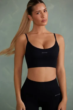 Oh Polly Matching Sets | Sports Bras^Super Sculpt Scoop Neck Sports Bra in Onyx Black OnyxBlack