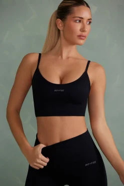 Oh Polly Matching Sets | Sports Bras^Super Sculpt Scoop Neck Sports Bra in Onyx Black OnyxBlack