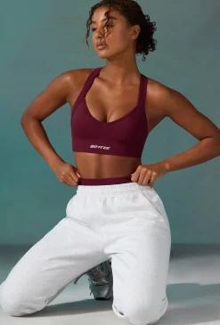 Oh Polly Matching Sets | Sports Bras^Super Sculpt Seamless Cross Back Sports Bra in Plum