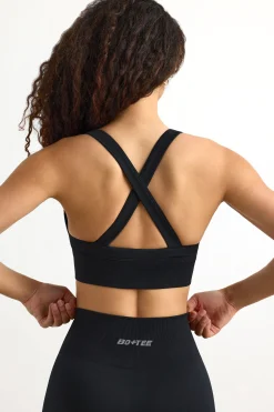 Oh Polly Matching Sets | Sports Bras^Super Sculpt Seamless Cross-Back Sports Bra in Black