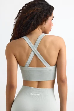 Oh Polly Matching Sets | Sports Bras^Super Sculpt Seamless Cross Back Sports Bra in Fog IceGrey