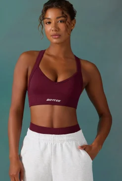 Oh Polly Matching Sets | Sports Bras^Super Sculpt Seamless Cross Back Sports Bra in Plum