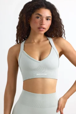 Oh Polly Matching Sets | Sports Bras^Super Sculpt Seamless Cross Back Sports Bra in Fog IceGrey