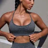 Oh Polly Matching Sets | Tops^Super Sculpt Seamless Open Back Sports Bra in Marl Black MarlBlack