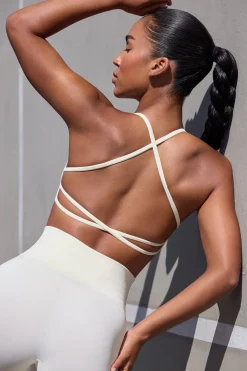 Oh Polly Matching Sets | Tops^Super Sculpt Seamless Open Back Sports Bra in Eggshell