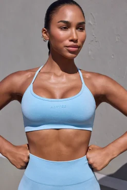 Oh Polly Matching Sets | Tops^Super Sculpt Seamless Open Back Sports Bra in Sky Blue SkyBlue
